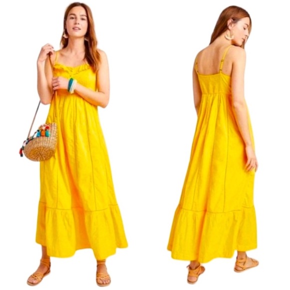 ✨ Anthropologie Maeve Arcadia Maxi Dress Yellow | Size 22W | EUC ✨ - Picture 1 of 13